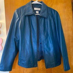 Teal leather jacket